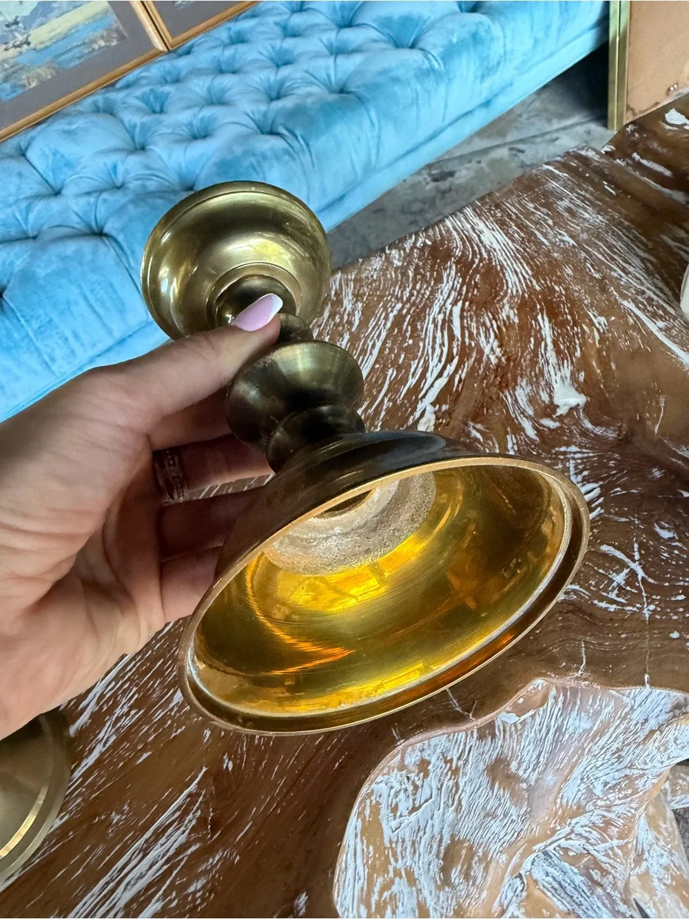 Brass Candlestick Holder - Gold Finish